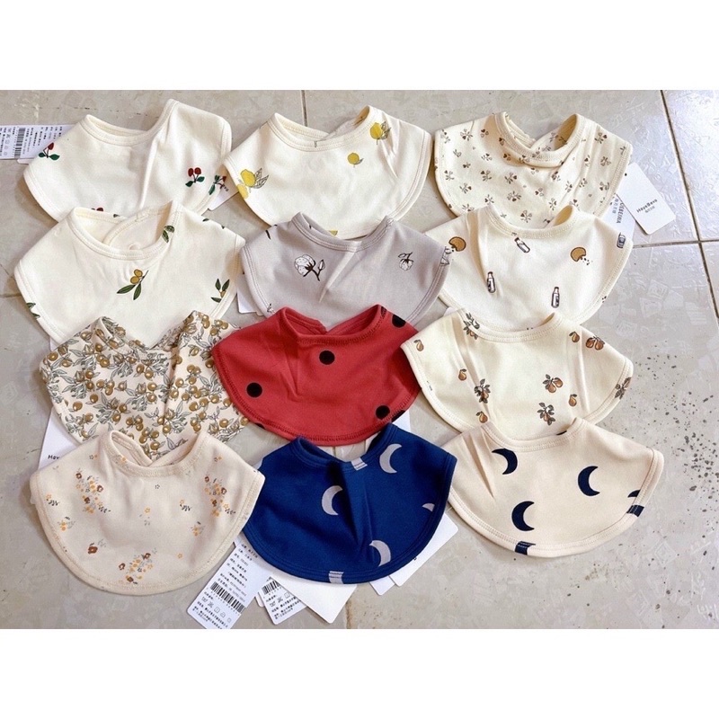 Yếm cotton hữu cơ Haye phong cách Hàn Quốc cho bé