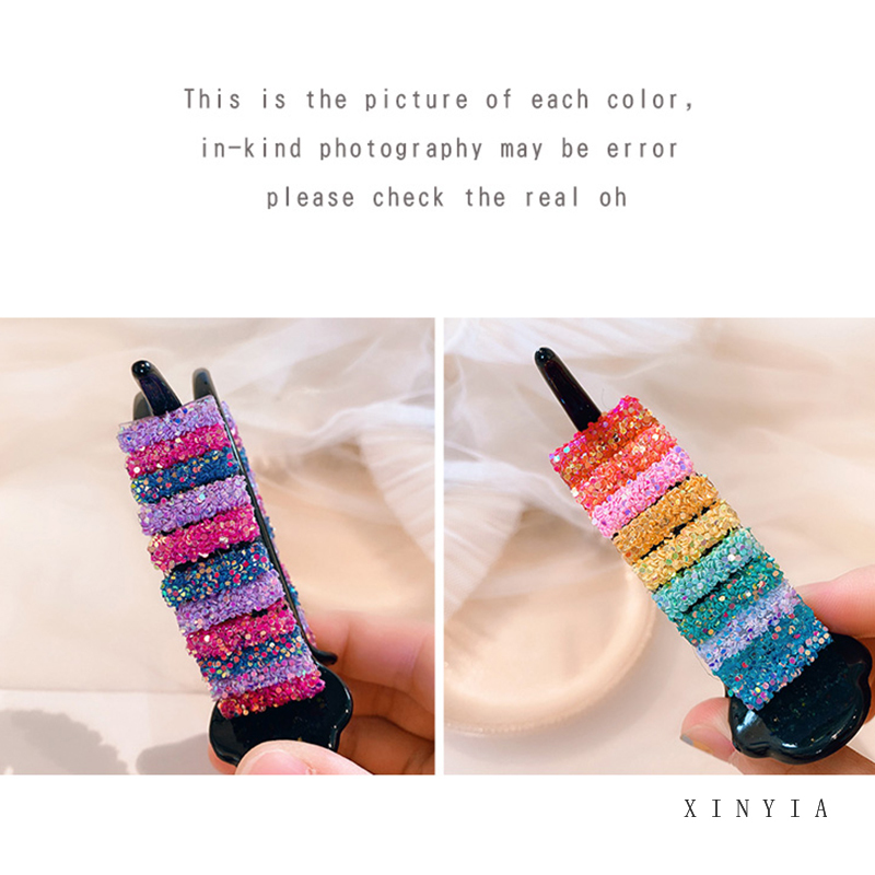 Kẹp gắp tóc màu cầu vồng thời trang Hàn Quốc cho nữ