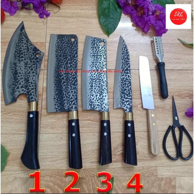 Bộ dao 7 món nhà bếp cao cấp nhíp xe loại 1