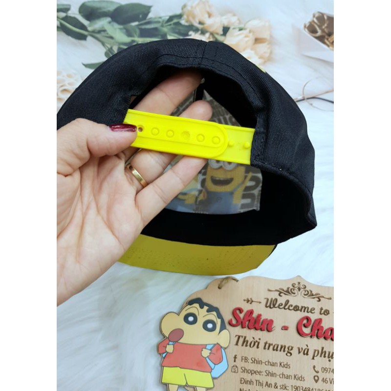 6-10 tuổi, Mũ nón lưỡi trai Hiphop HM xuất dư - Minion đen