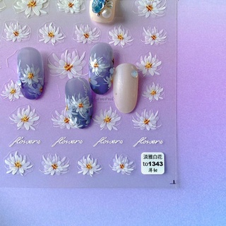 sticker lụa 5d hình hoa dán móng tay nail to 1343
