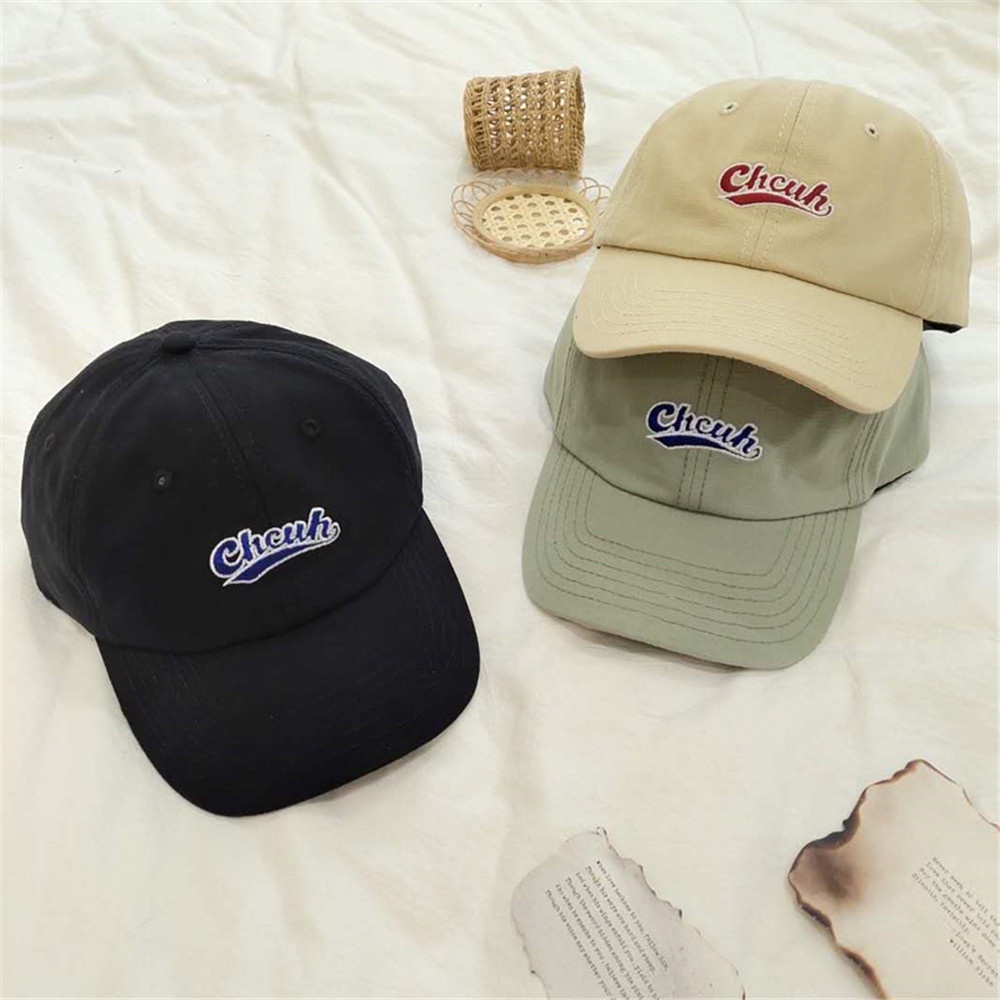Mũ lưỡi trai mềm thêu chữ độc đáo phong cách retro Nhật Bản cho nam nữ