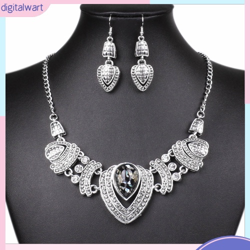 Bộ trang sức đính đá lấp lánh phong cách vintage chất lượng cao