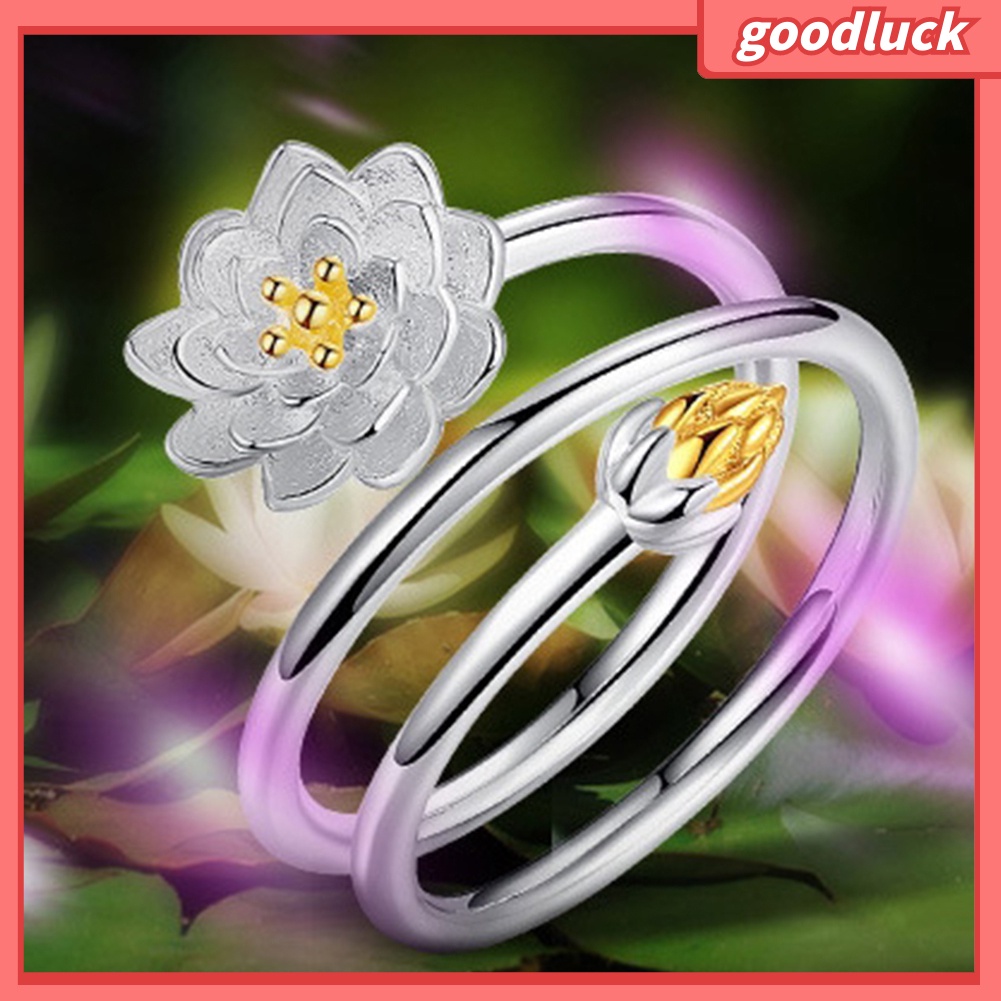 Nhẫn Hở Hình Hoa Sen Thanh Lịch Cho Nữ