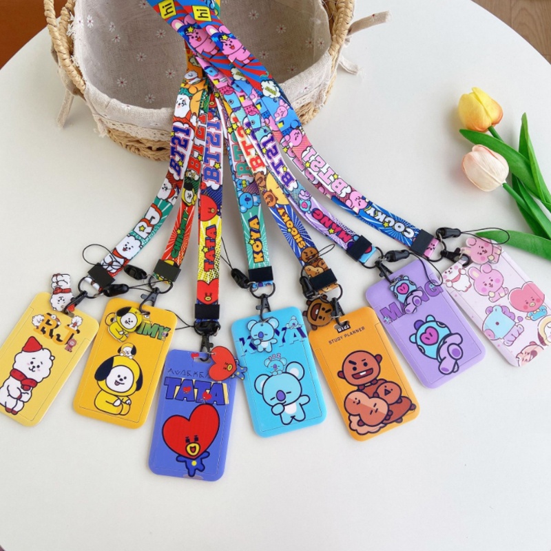 Ví Đựng Thẻ ID In Hình BT21 Kèm Dây Đeo Cổ Dành Cho Học Sinh