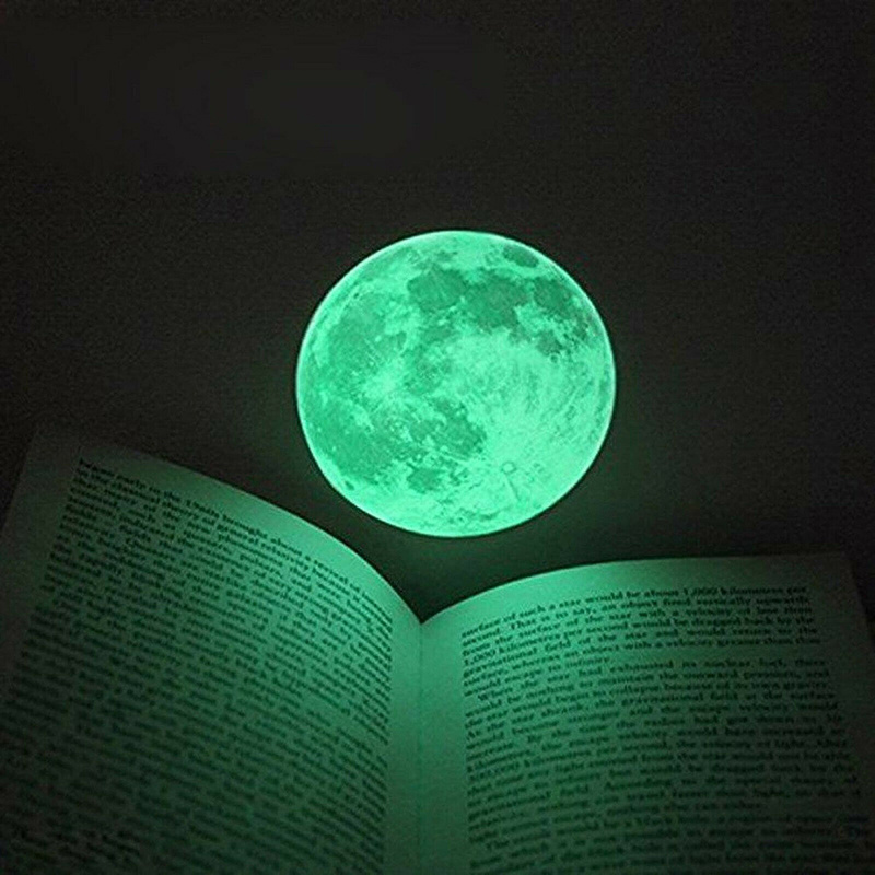 Miếng dán tường trang trí 3D dạ quang hình mặt trăng đẹp mắt4 kích cỡ