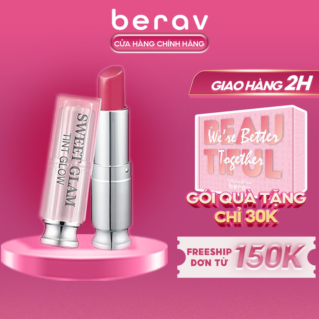 [DATE 9/2021] Son Dưỡng màu RƯỢU VANG Secret Key Sweet Glam Tint Glow CHIC BURGANDY 3.5g