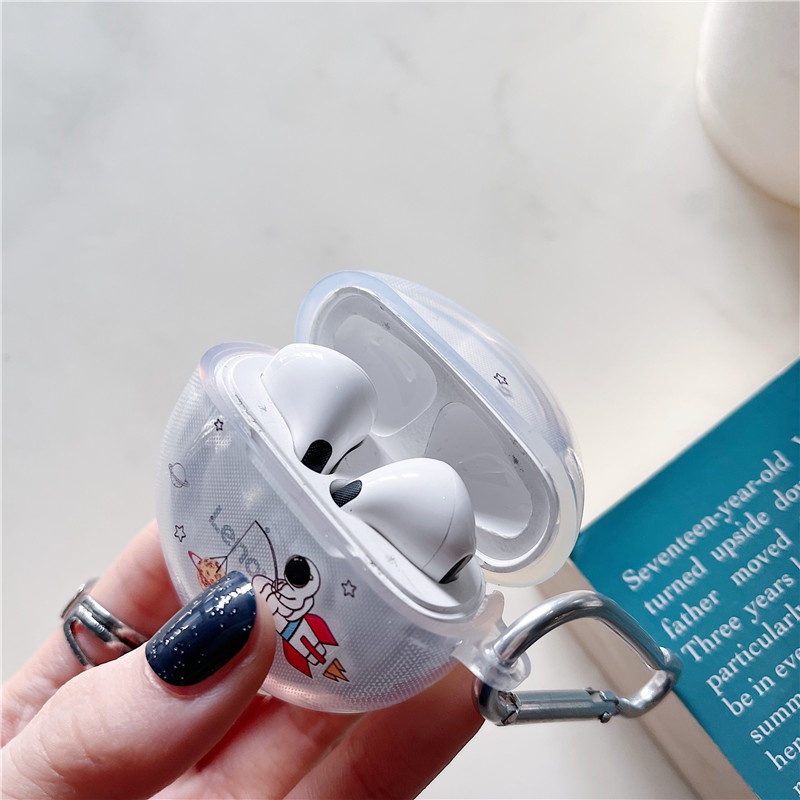 Vỏ Bảo Vệ Hộp Đựng Tai Nghe Trong Suốt In Hoạt Hình Spaceman Pro 6