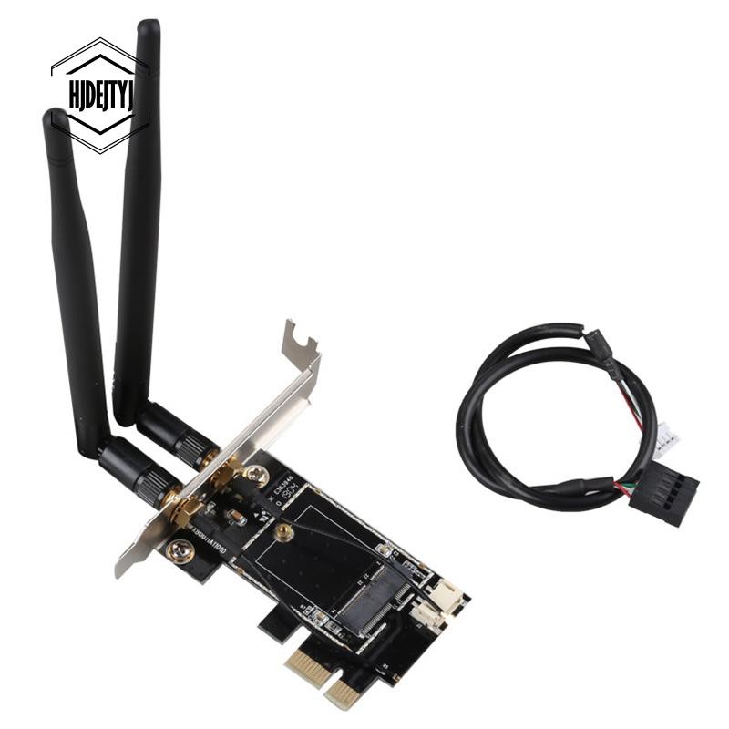 PCI-E X1 to M.2 NGFF E-Key WiFi Wireless Network Adapter Converter Card with Bluetooth for Desktop PC