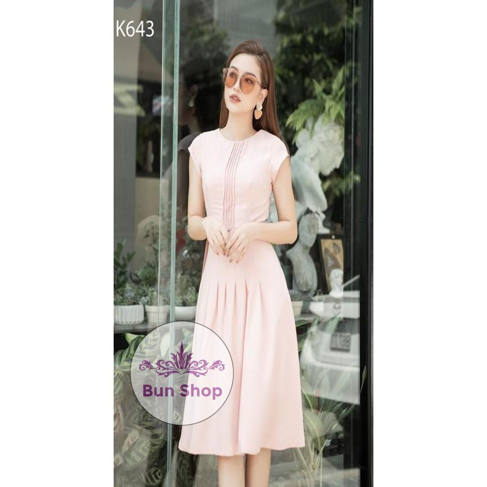 ĐÀM XÒE THIẾT KẾ  K643 - Bun Shop (Hàng may thiết kế ,ảnh thật shop tự chụp)