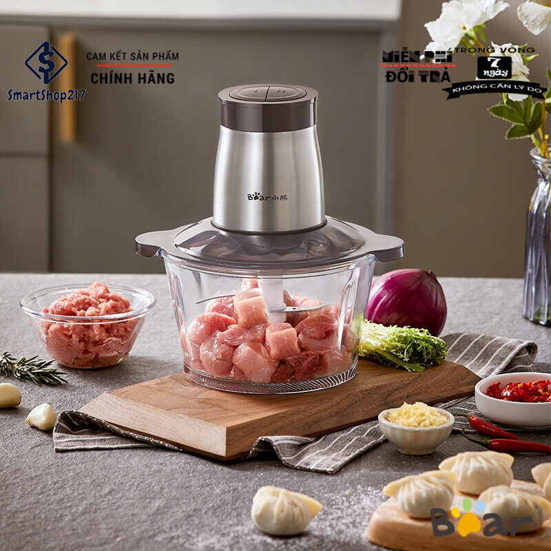 Máy Xay Thịt Bear Cối Thủy Tinh - Chính Hãng Bảo Hành 12 Tháng