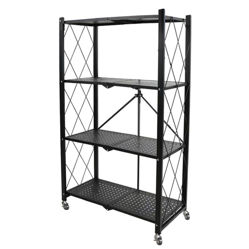 Kệ nhà bếp 4 tầng HOÀNG BÁCH GIÁ SIÊU TỐT giá sắt để đồ kệ đa năng gấp gọn có bánh xe dễ dàng di chuyển.