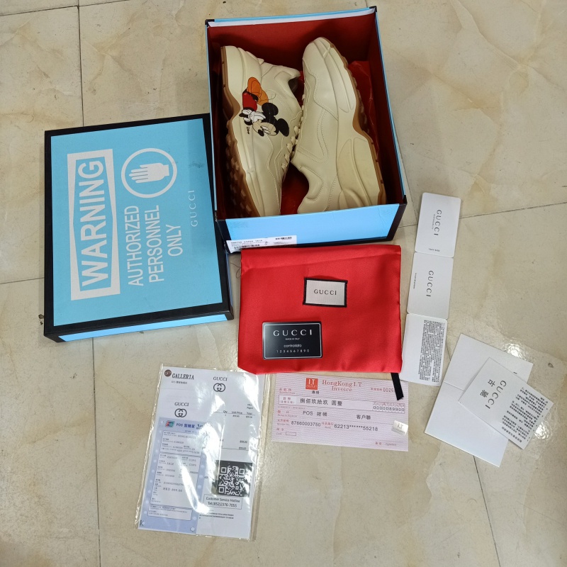Giày Gucci Rhyton Mickey Disney Đế Nâu 2 Lớp Cao Cấp