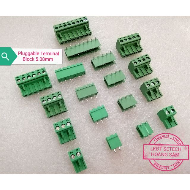 Cọc nguồn cầu đấu xanh 5.08 Pluggable Terminal Block 5.08mm 2P-10P