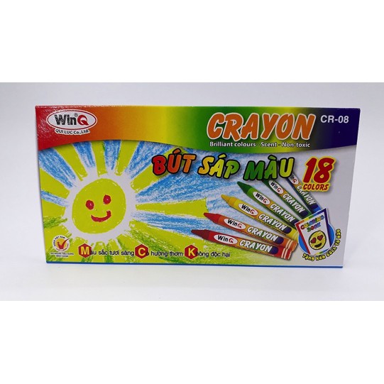 Bộ 2 Bút Sáp Màu Thơm WinQ - CR-08 (18 Màu)