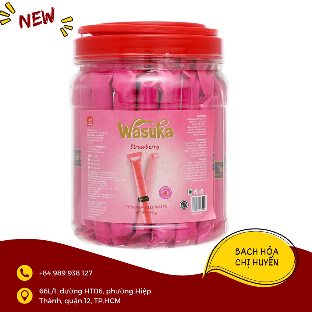 Bánh quế vị socola / phô mai / capuchino / vani /  Wasuka Cigarku hủ 540g