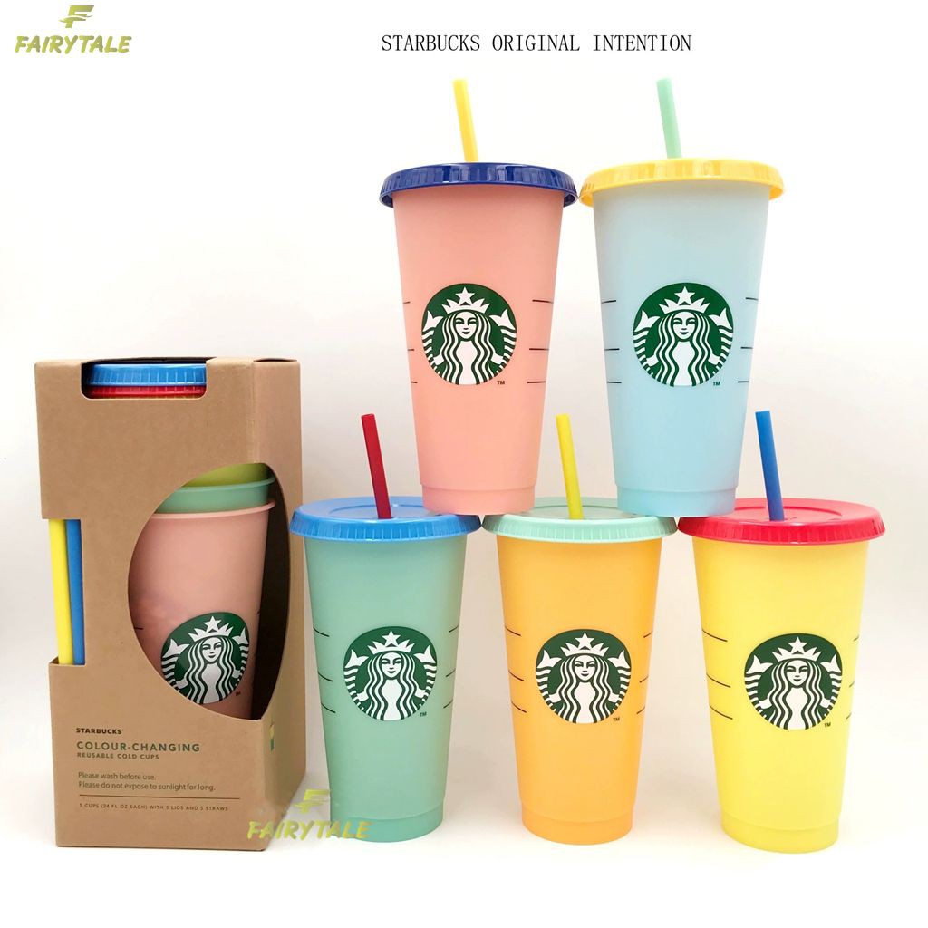 STARBUCKS Ly Nước Starbuck Trong Suốt Đổi Màu 24oz