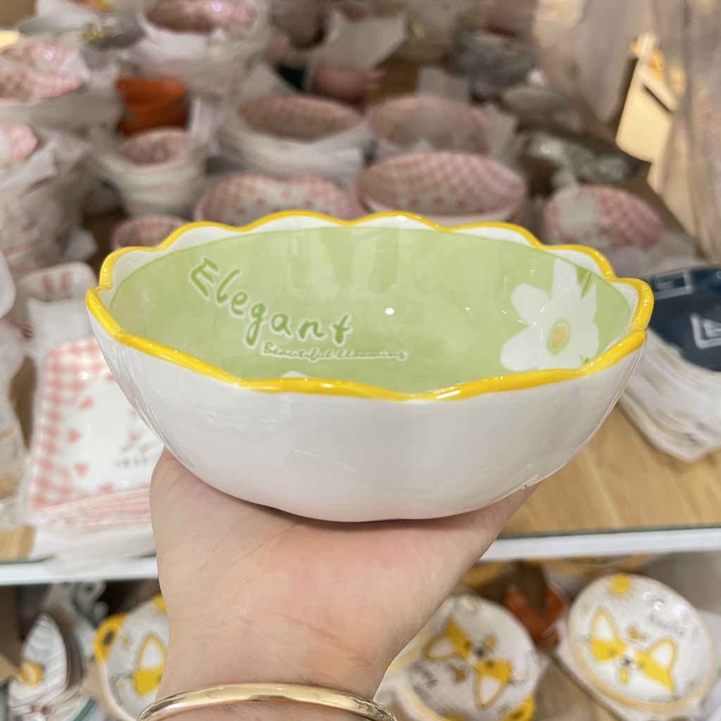 Bát Đĩa Decor  Cúc Họa Mi  Chén Dĩa Dễ Thương Tô Sứ Bát Ăn Cơm Đẹp Cute Cao Cấp 15 món xinh