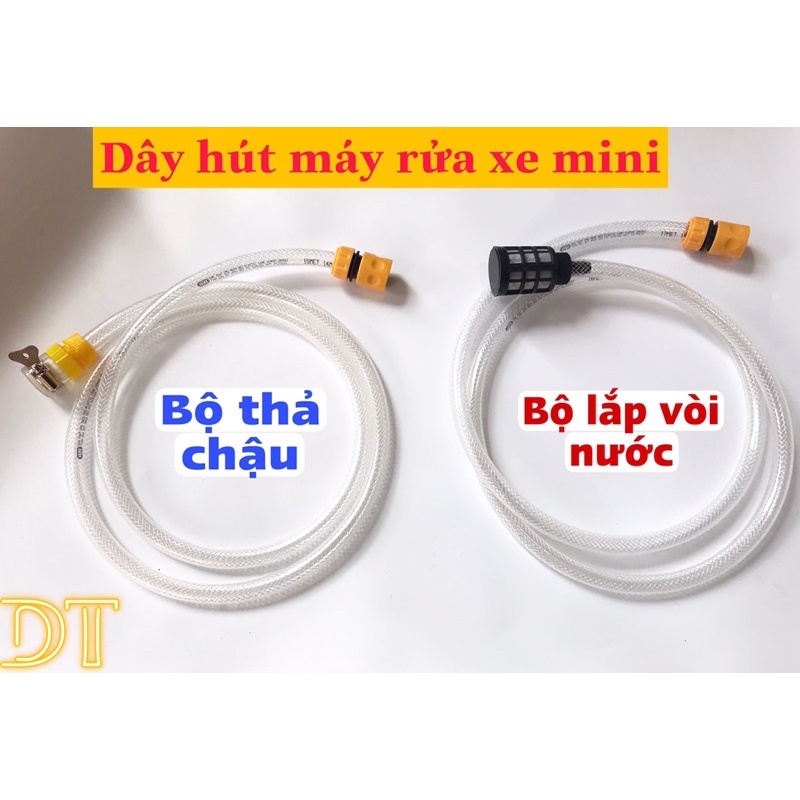 Dây cấp hút nước máy rửa xe gia đình ( bộ dài 2m )