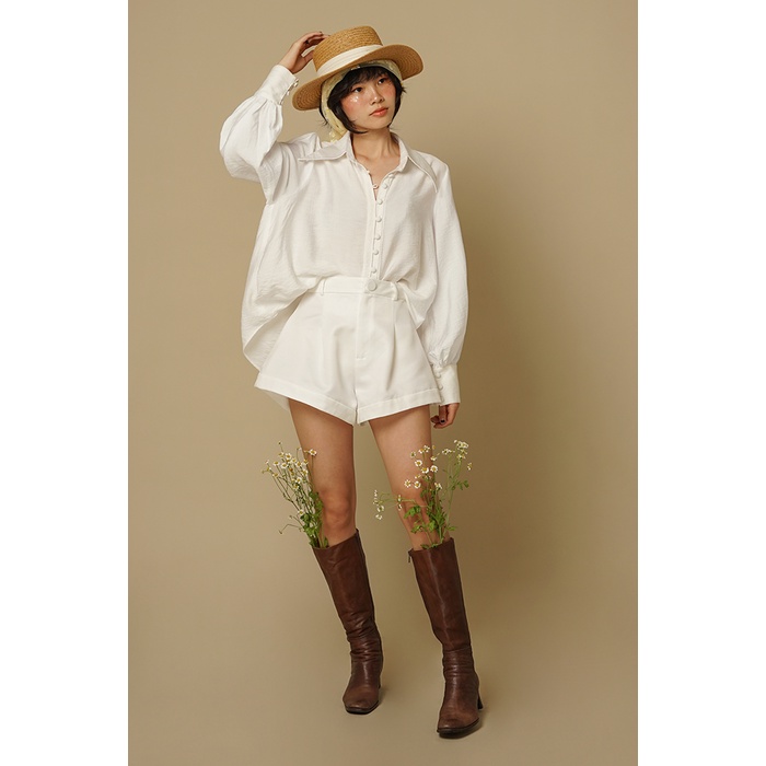 áo sơ mi trắng tay phồng MARIPOSA BLOUSE - darling.ism