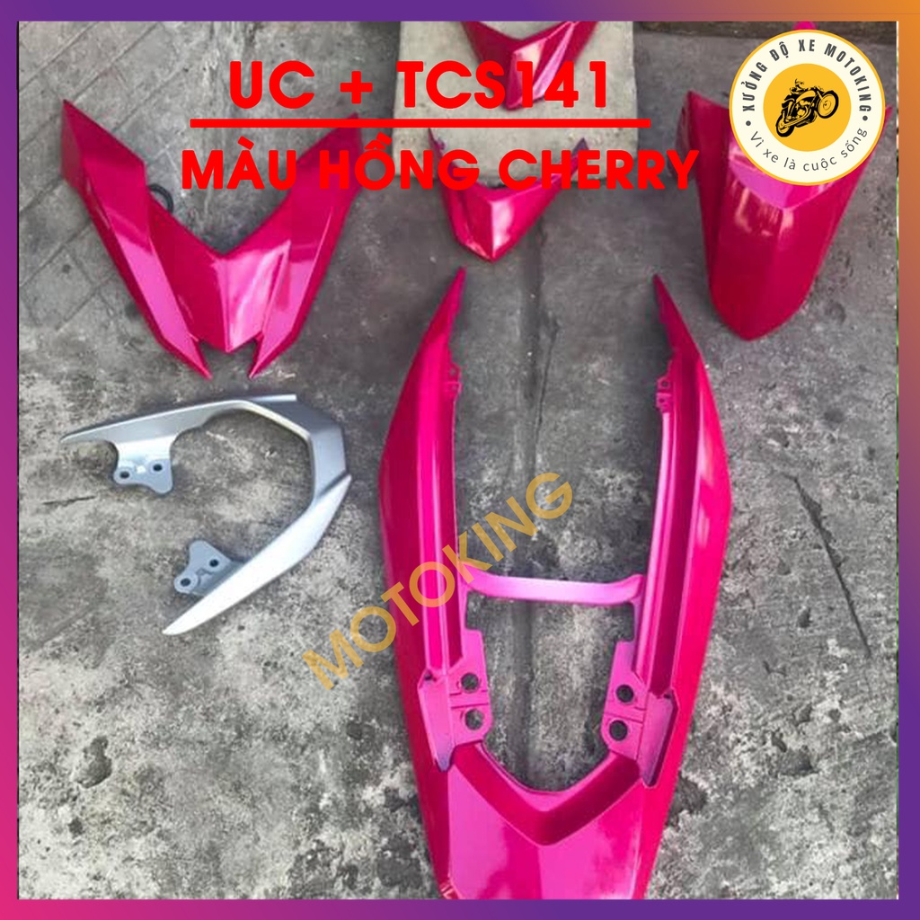 Combo sơn samurai màu hồng cherry UC + TCS14 loại 2K chuẩn quy trình độ bền 5 năm gồm 2K04 - UCS141 - TC141-2k01