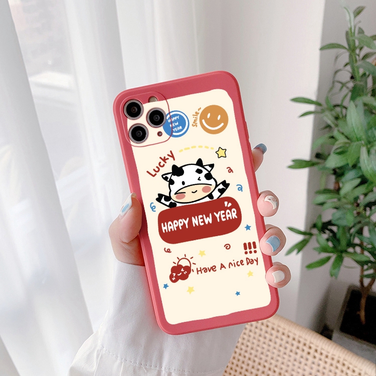 Ốp lưng iphone cạnh vuông bò lucky 5/5s/6/6plus/6s/6splus/7/7plus/8/8plus/x/xr/xs/11/12/pro/max/plus/promax - Awifi X5-4 | BigBuy360 - bigbuy360.vn