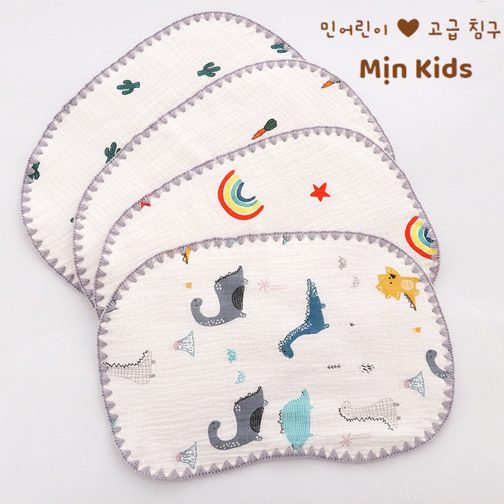 Gối Xô Sơ Sinh Cotton 10 Lớp Mềm Mại Thoáng Khí Cho Bé - Mịn Kids