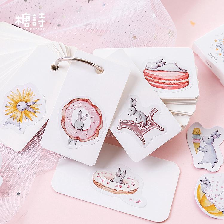 Miếng dán trang trí hình thỏ Kawaii