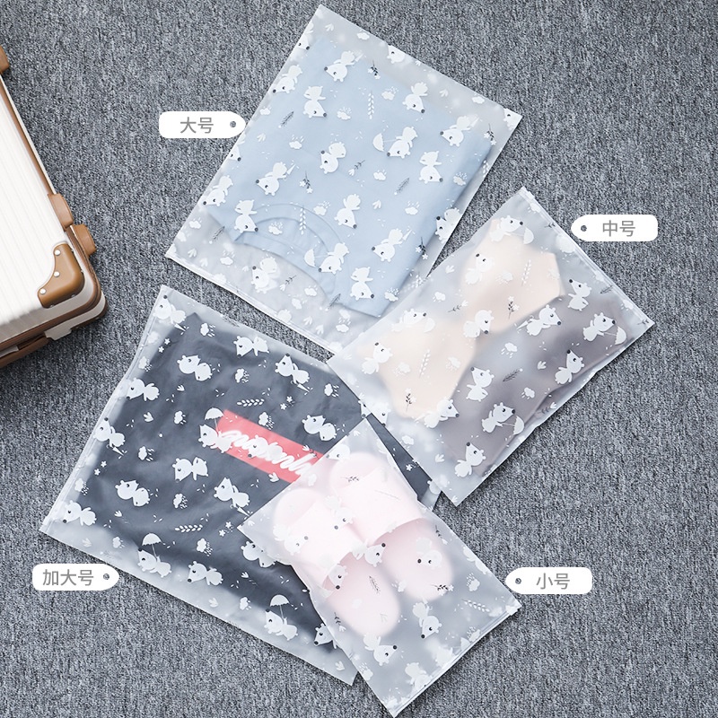 Túi zip khóa lụa mờ hoạt hình dễ thương để đựng quần áo chống bụi , nước thuận lợi khi đi du lịch