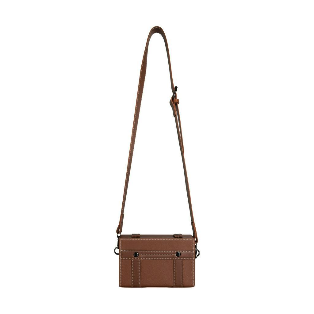 KSOUL Túi Đeo Chéo K Clutch Bag Màu Nâu Da PU