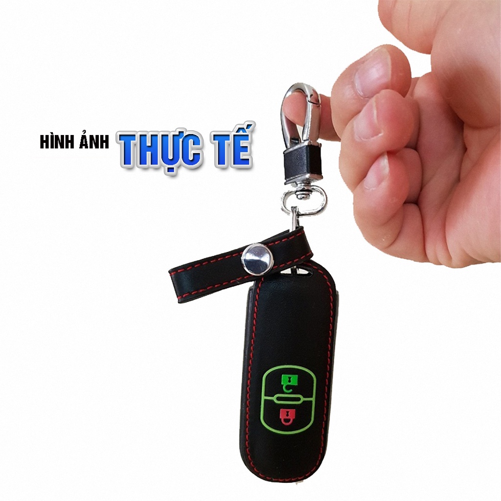 Bao da bọc chìa khóa ô tô, Mazda xe hơi 3-2 nút Minh House