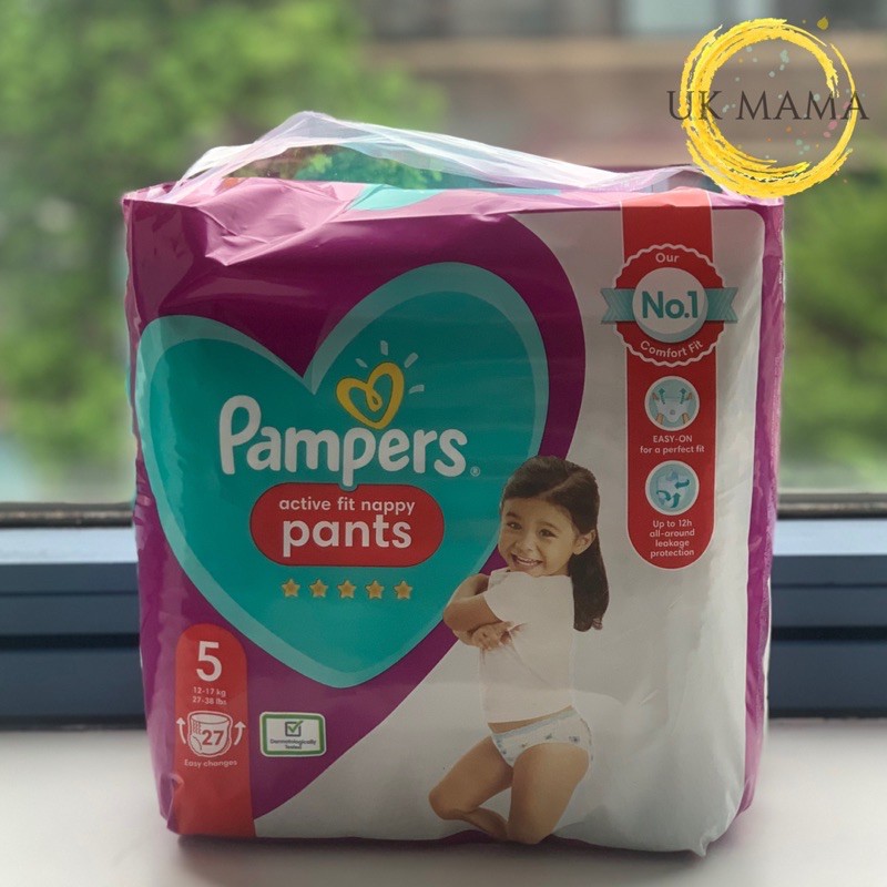 Bỉm quần Pampers UK Active Fit size 4 (30 miếng) - size 5 (27 miếng)