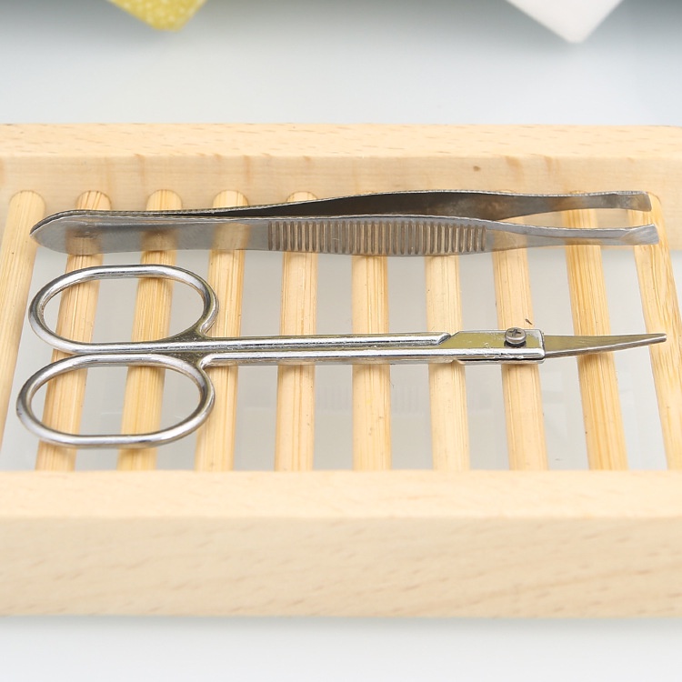 Combo Nhíp Nhổ Lông Nách, Râu, Tóc Bạc và Kéo Cong Tỉa Lông Mày, Cắt Lông Mũi - Kéo Cong Cắt Mi Giả - đồ trang điểm