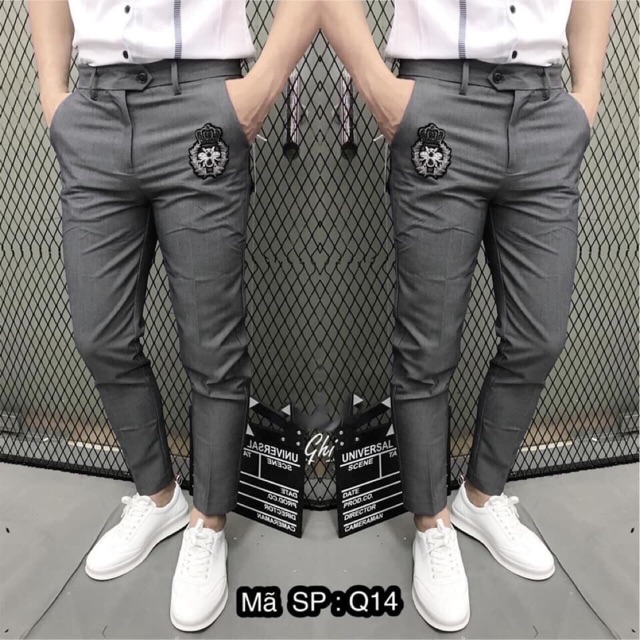 Quần âu logo đính đá cao cấp