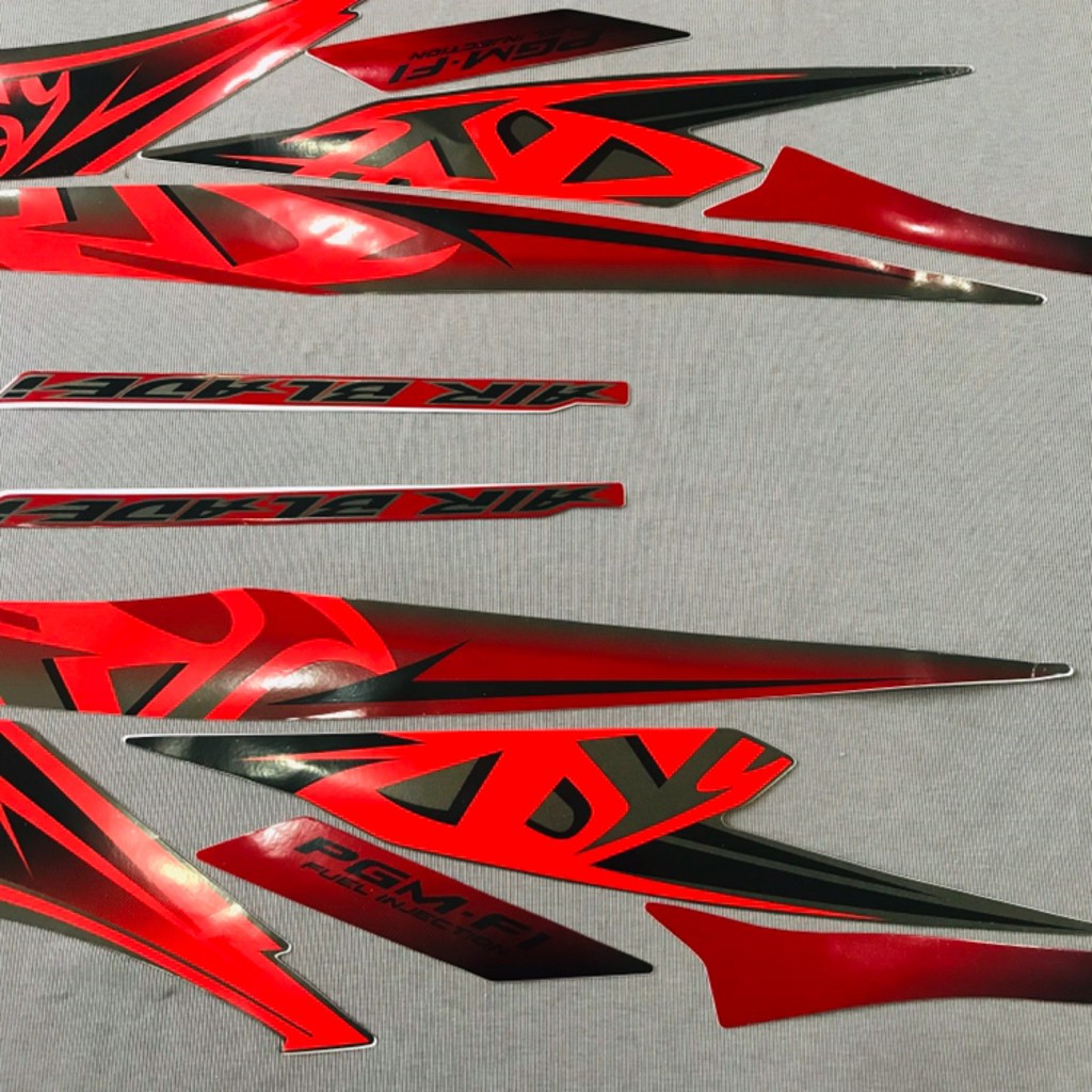 Trọn bộ tem rời 3 lớp dán xe máy Honda Airblade đời 2011 màu đen đỏ