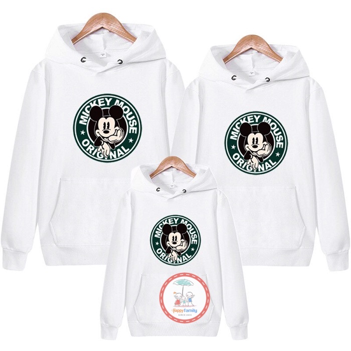 Áo Hoodie Gia Đình Familylove - Mẫu Áo Hoodie Family Họa Tiết Chuột Mickey Mouse Original  Chất Nỉ Da Cá Cotton 100%