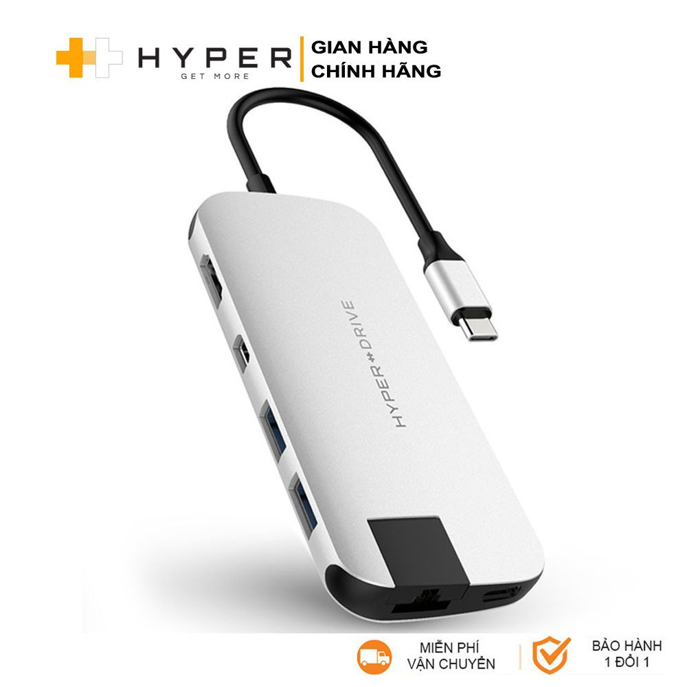 Cổng chuyển HyperDrive Slim 8-in-1 USB-C HUB cho Macbook & Devices -  Hàng Chính Hãng