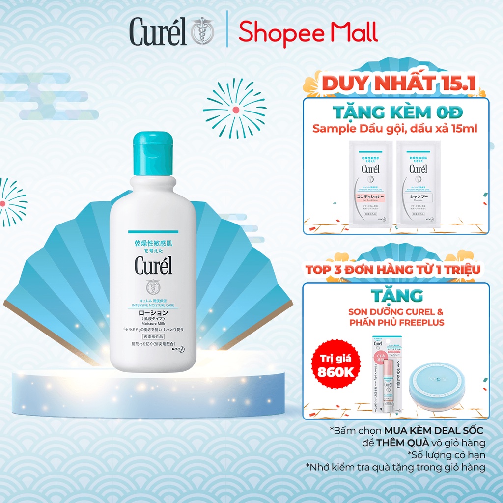 Sữa Dưỡng Toàn Thân Cấp Ẩm Chuyên Sâu Curel Intensive Moisture Care Moisture Milk 220ml