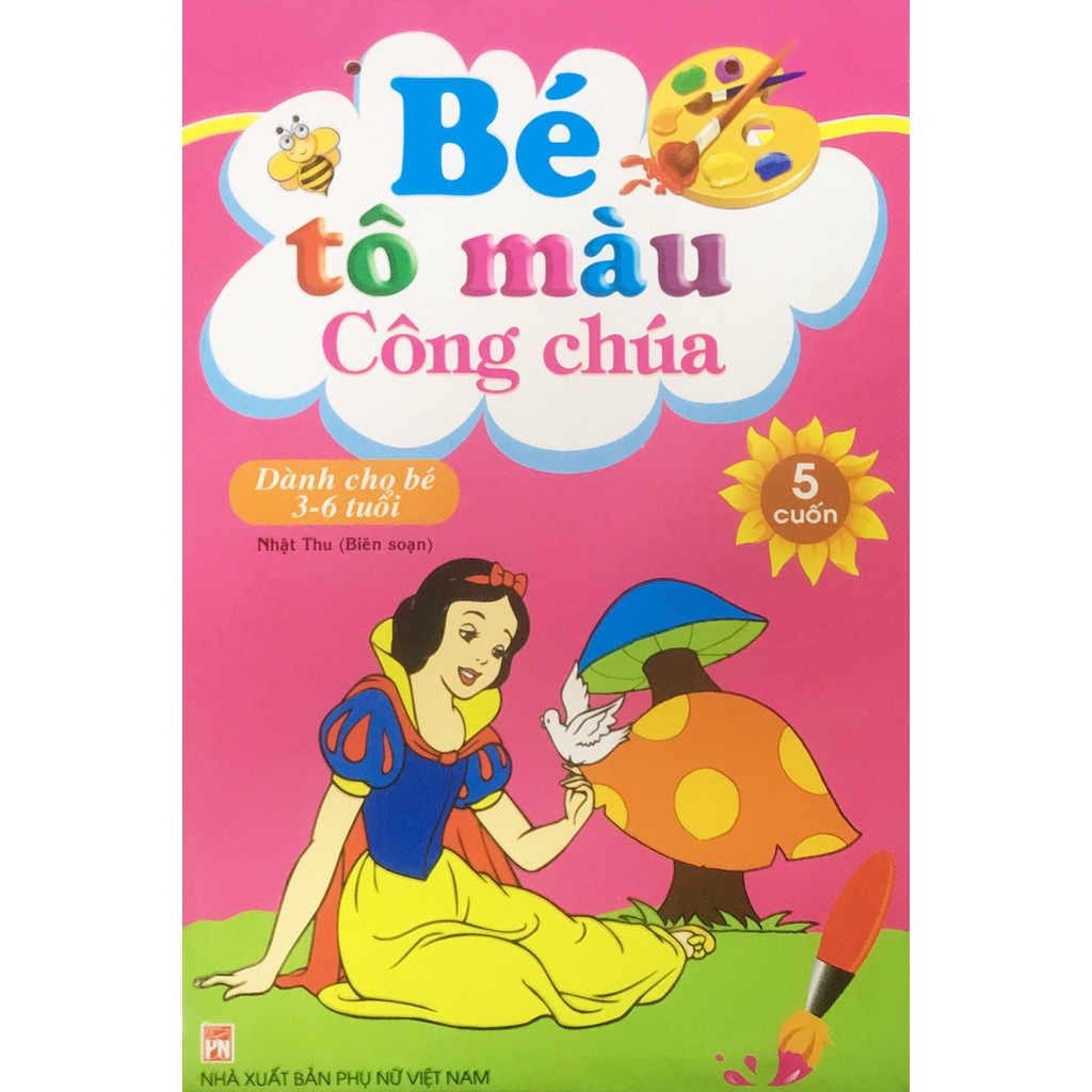 Sách Bộ bé tô màu công chúa dành cho bé 3-6 tuổi (5 cuốn) - ndbooks