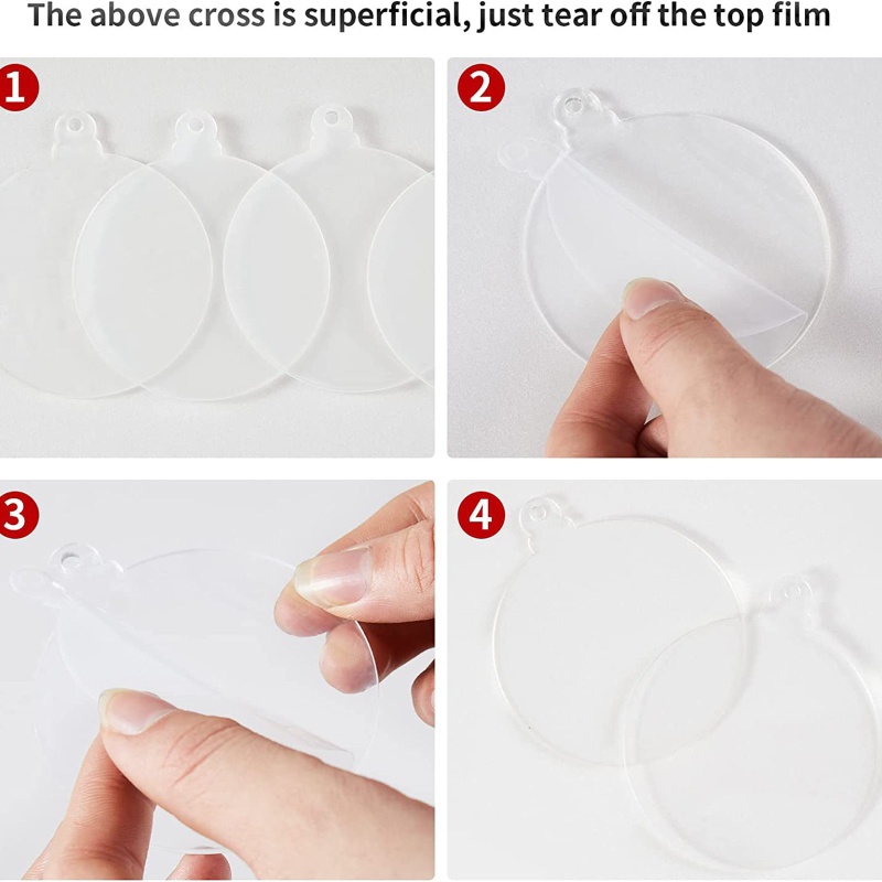 Phụ Kiện Trang Trí Giáng Sinh Bằng Acrylic Trong Suốt Hình Tròn DIY