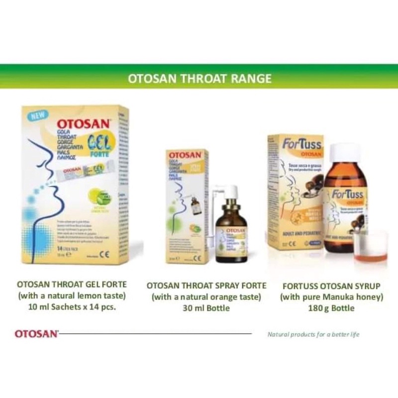 OTOSAN throat Spray Forte - Dung dịch giảm ho,đau họng, long đờm, nhiệt miệng ( Italy)