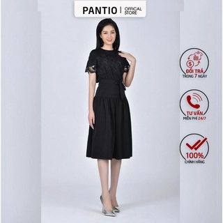 Fdc52923 - đầm công sở phối ren ngắn tay - pantio