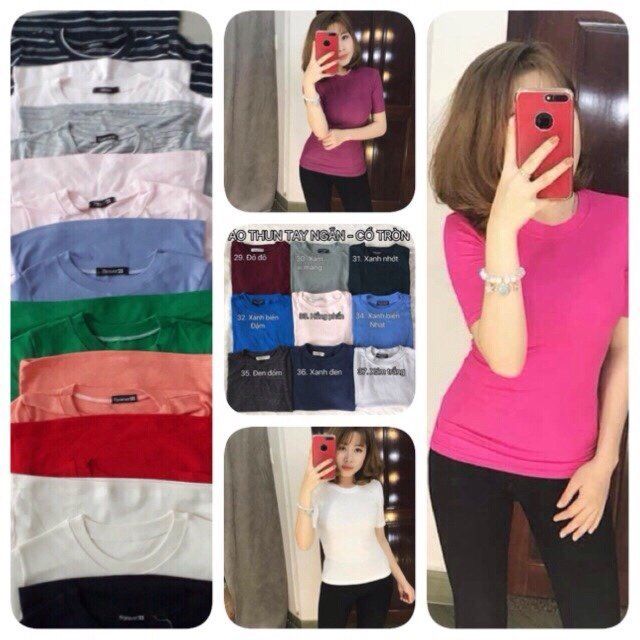 Áo Thun Gân Ôm Body Tay Ngắn Nhiều Màu  | BigBuy360 - bigbuy360.vn