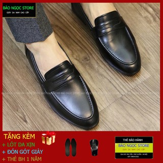 {GIẢM SỐC} GIÀY LƯỜI NAM CÔNG SỞ BĂNG ÉN - CHẤT LIỆU DA BÒ MỀM 100% - ĐẾ CAO SU ĐÚC CAO 3CM - MÃ K5151 ĐEN