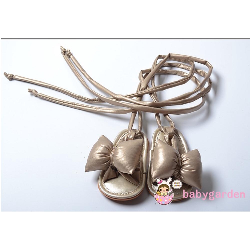 Xăng đan Đính Nơ Màu Trơn Thời Trang Mùa Hè Xinh Xắn Cho Bé Gái