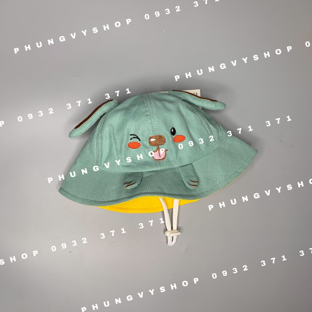 Bé 1-2.5 Tuổi/ Vòng đầu 49cm- Mũ tai bèo vành cực dễ thương BO BÉ CÚN NHÁY- Nón bucket