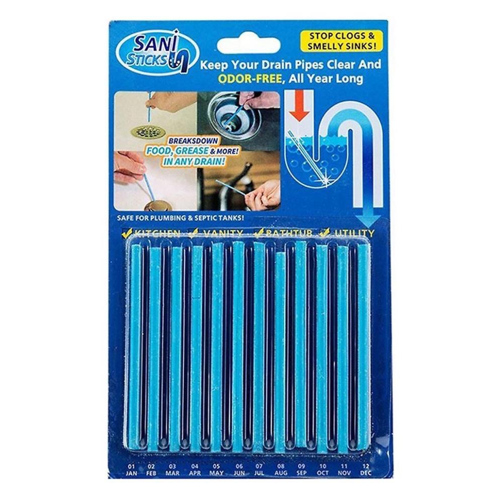 🔥VỈ 12 Que Thông Cống Que Thông Tắc Cống Sani Sticks Hiệu Quả 🔥