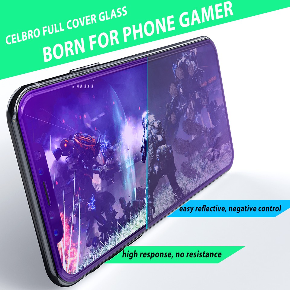 Keo dán toàn bộ chống kính cường lực màu xanh tím cho Huawei Mate 20 P20 P30 P40 Lite Nova 3 3i 5T 7 SE 7i Honor 8X Y7A Y7P Y6P Y5P Y6S Y9S Y7 Y9 Prime 2019 Bảo vệ màn hình