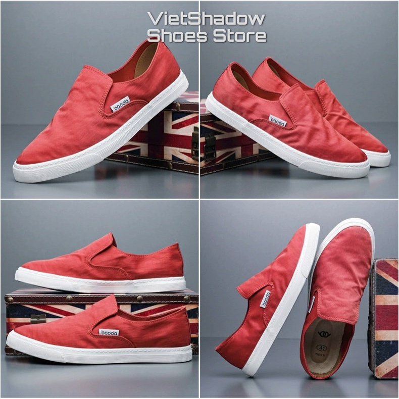 Giày slip on vải nam BAODA chất liệu vải polyester cao cấp - Mã SP 20042