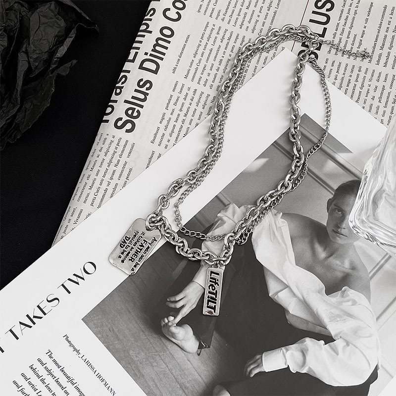 Vòng cổ thép titan phong cách hip hop cá tính